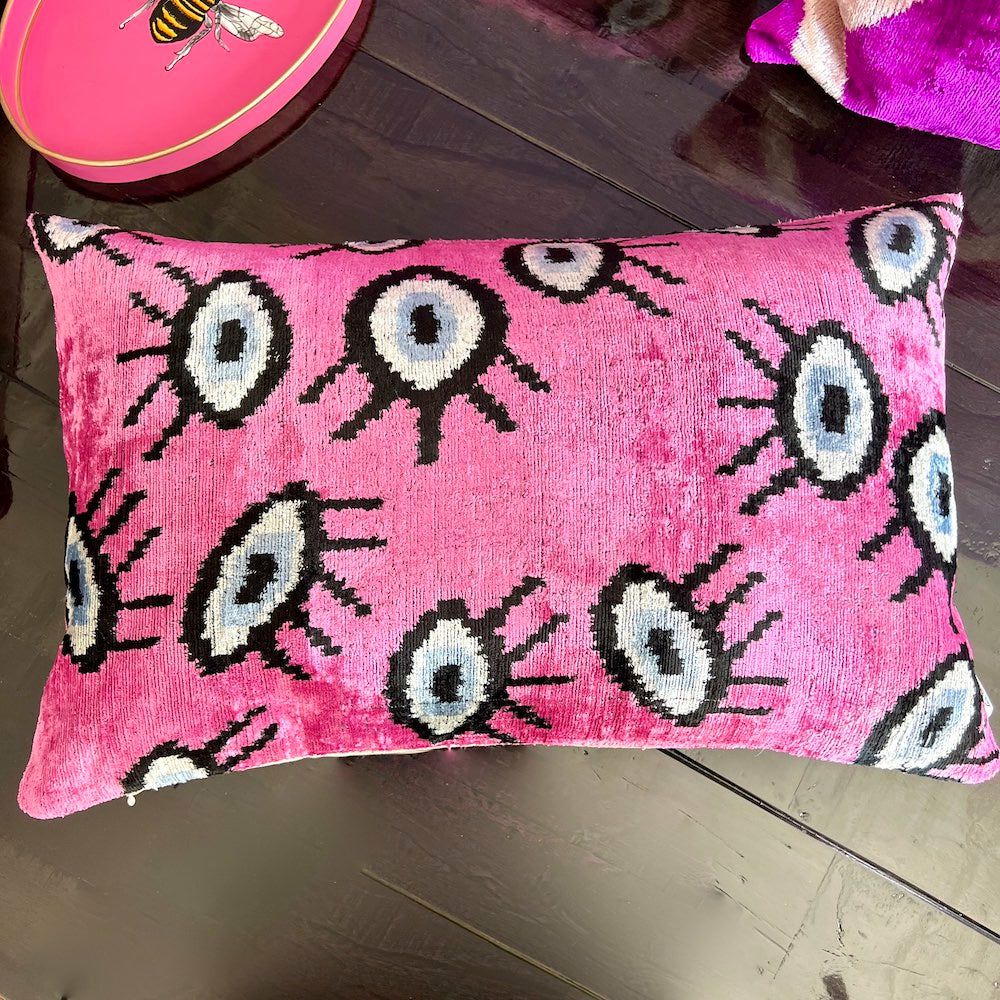 Pillow | Cushion ‘Ikat’ Made Of Silk Velvet – Pink Eye 40X60 Cm Home Accessories Pillow