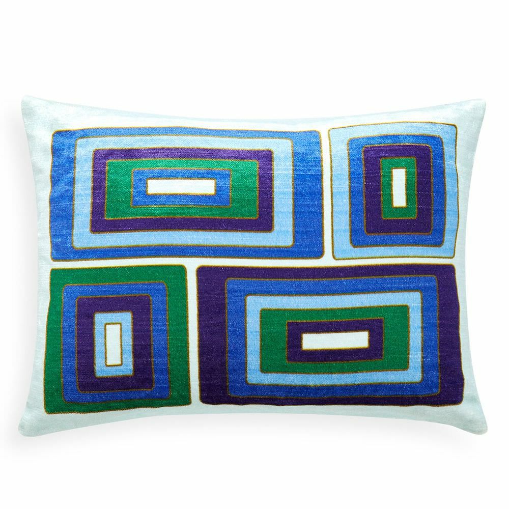 Pillow | Cushion Milano Blocks Emerald Blue Home Accessories Pillow