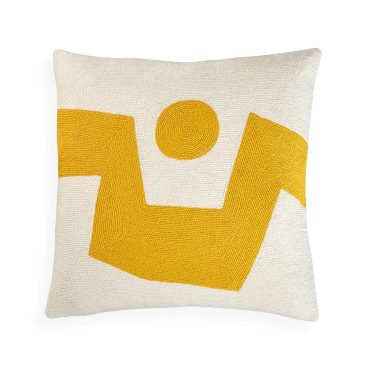 Pillow | Cushion Ojai Path, Embroidery Yellow Home Accessories Pillow