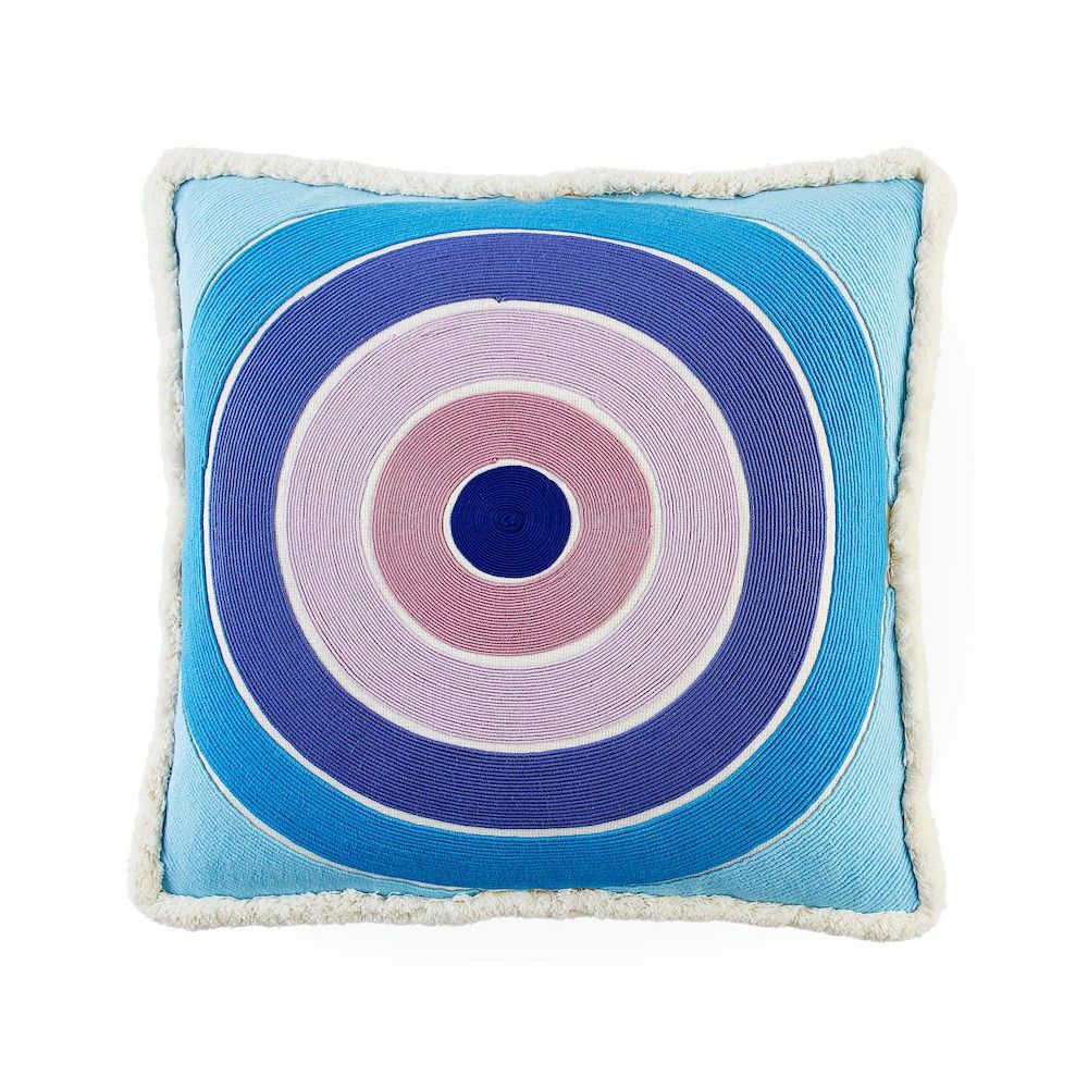 Pillow | Cushion Scala Corded Bullseye Square, Blue-Lavender Home Accessories Pillow