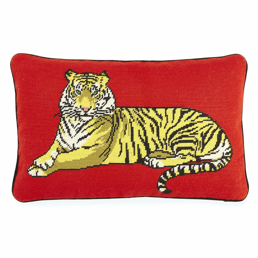 Pillow | Cushion Tiger Red With Cotton Velvet Home Accessories Pillow