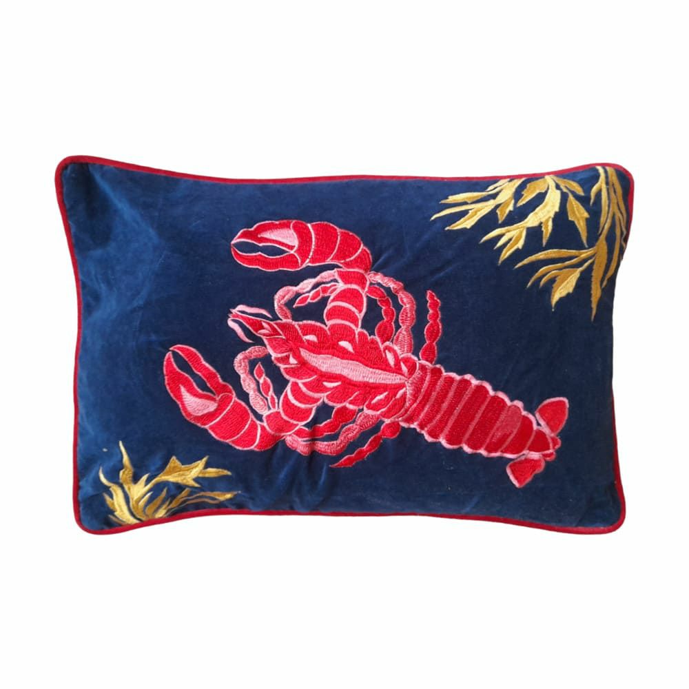 Pillow | Cushion Tropical Lobster, Cotton Velvet 40X60Cm Home Accessories Pillow