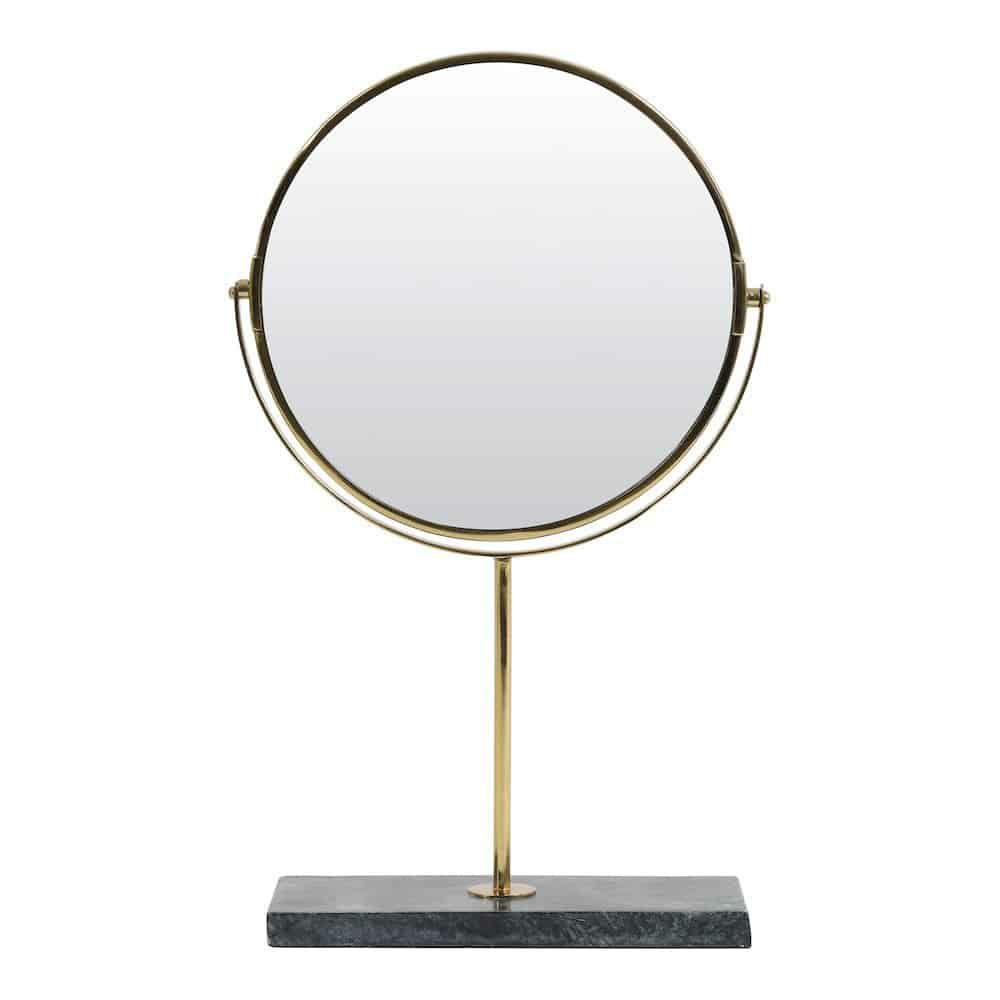 Sculptures & Figures | Cosmetic Mirror Riesco Marble Green Gold 40.5Cm Home Accessories Sculptures & Figures