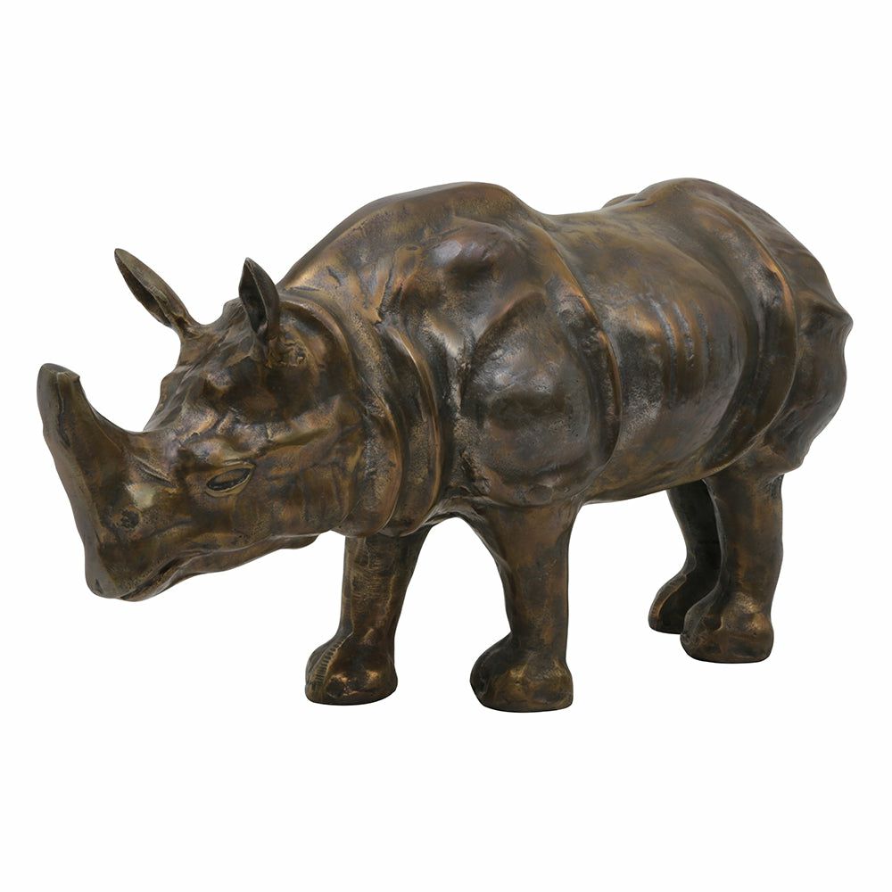 Sculptures & Figures | Decorative Figure Rhino In Antique Bronze Home Accessories Sculptures & Figures