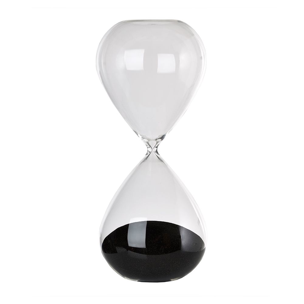 Sculptures & Figures | Hourglass Sandglass Ball Black, Ø15 X H38 Cm Home Accessories Sculptures & Figures