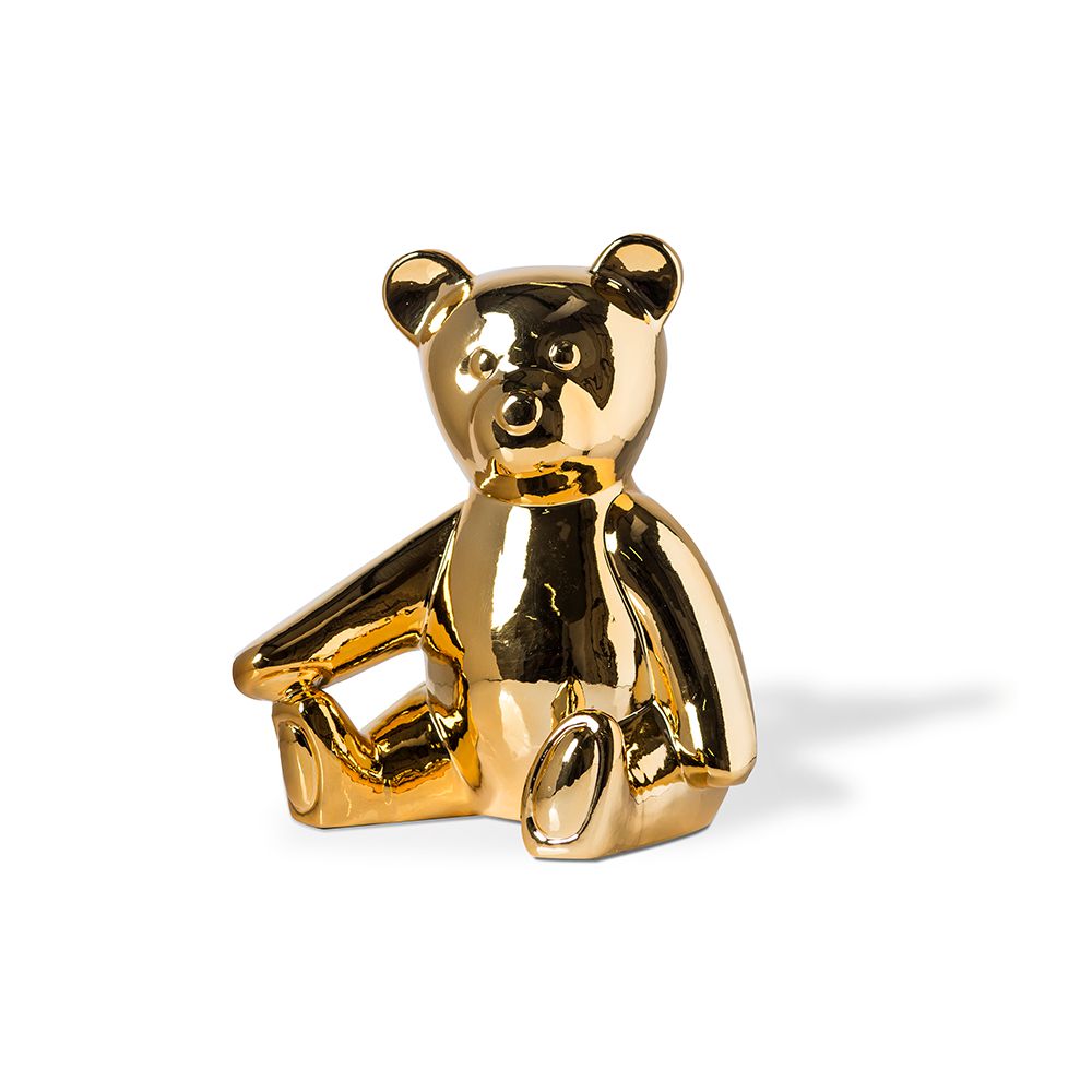 Sculptures & Figures | Money Box Teddy Gold Home Accessories Sculptures & Figures