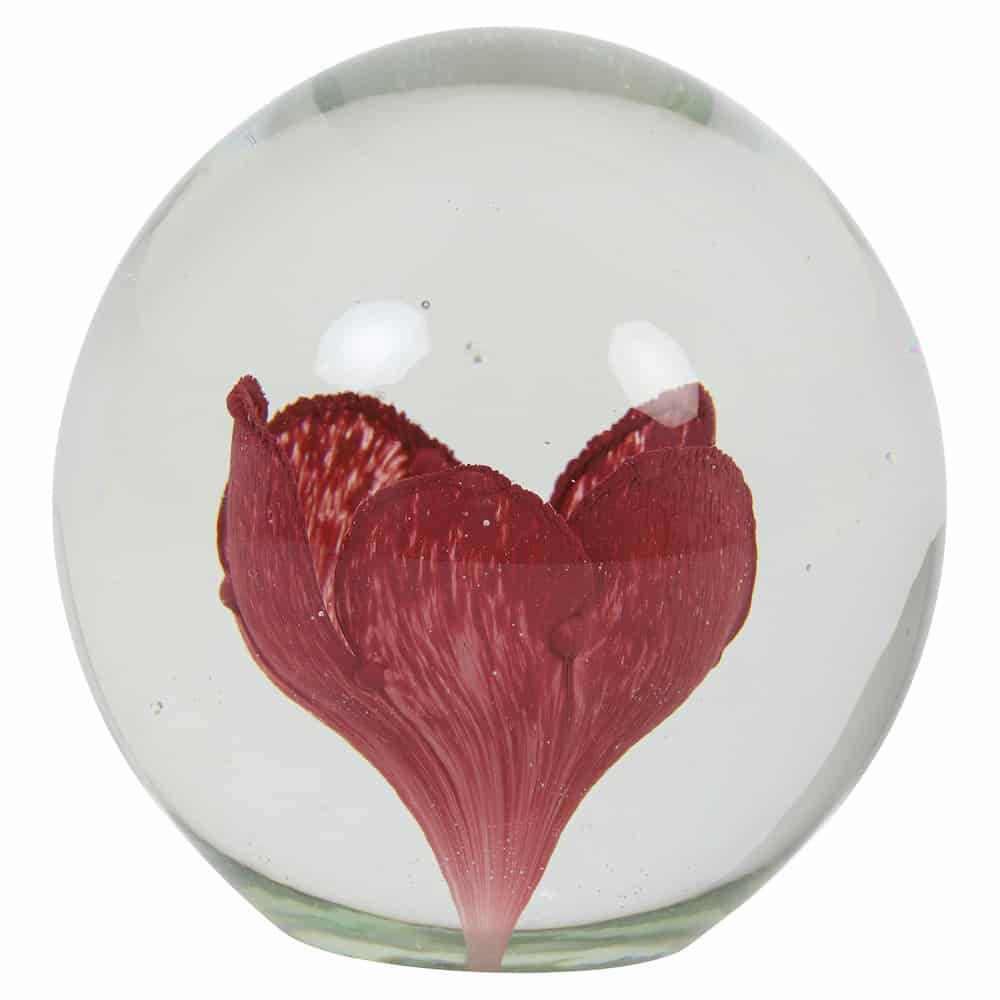 Sculptures & Figures | Sculpture Ornament Flower Old Pink In Glass Ø10 Cm Home Accessories Sculptures & Figures