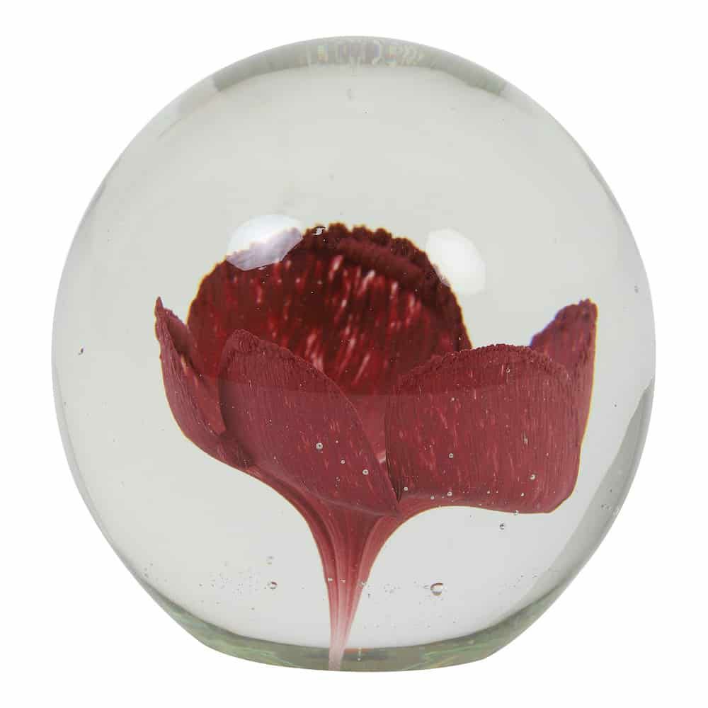 Sculptures & Figures | Sculpture Ornament Flower Old Pink In Glass Ø8.5 Cm Home Accessories Sculptures & Figures