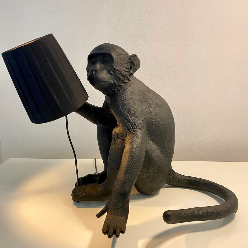 Sculptures & Figures | Table Lamp Monkey Sitting-Black 34X30X32 Cm Home Accessories Sculptures & Figures