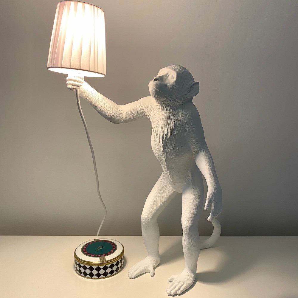 Sculptures & Figures | Table Lamp Monkey Standing White 46X27.5X54 Cm Home Accessories Sculptures & Figures