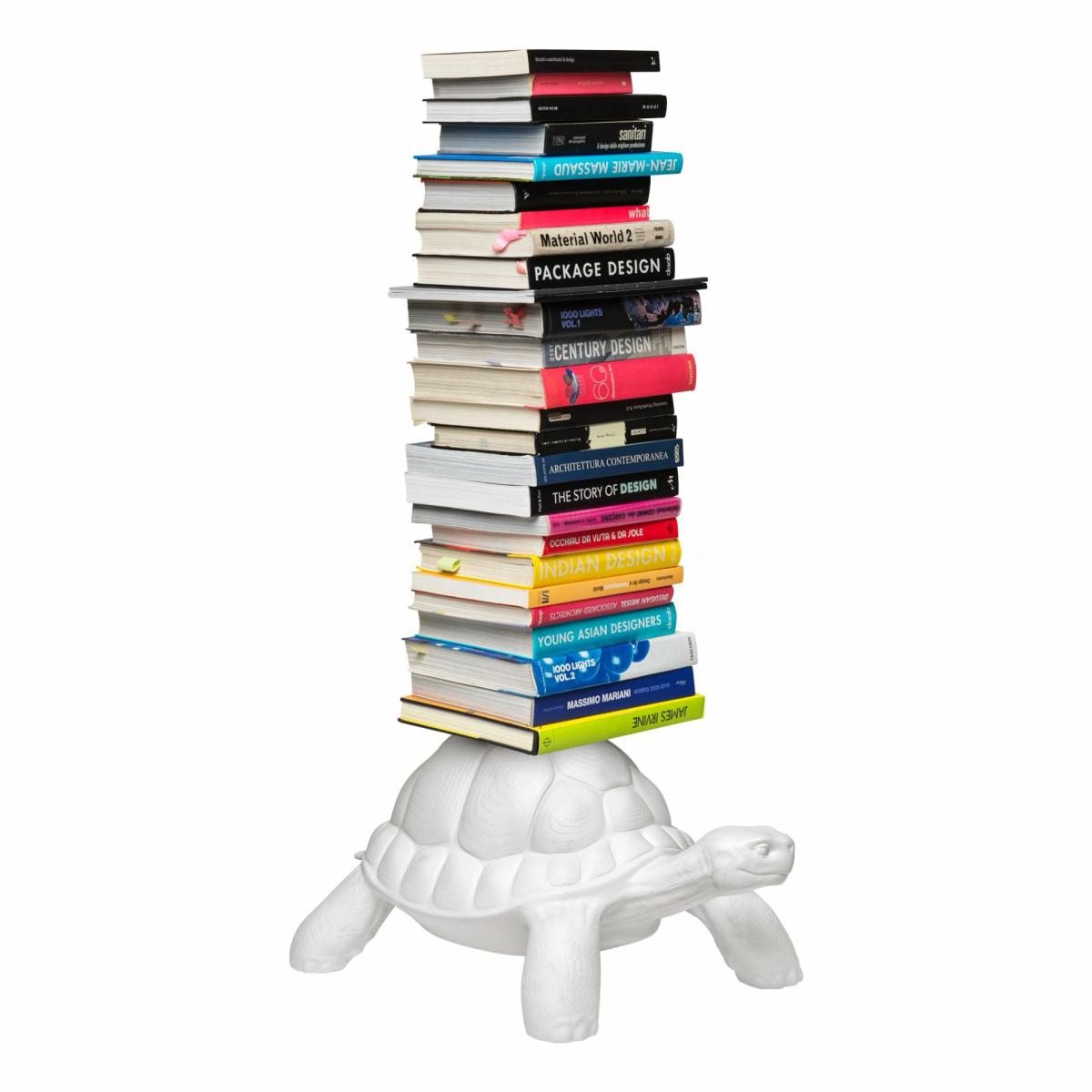 Sculptures & Figures | Turtle Carry Bookcase In White Home Accessories Sculptures & Figures