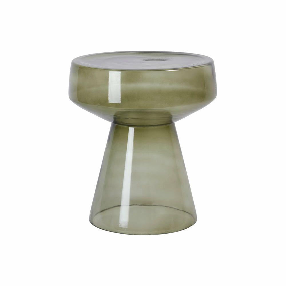 Side tables | Side Table Dakwa, Gray-Green Glass, Ø37X44 Cm Side tables