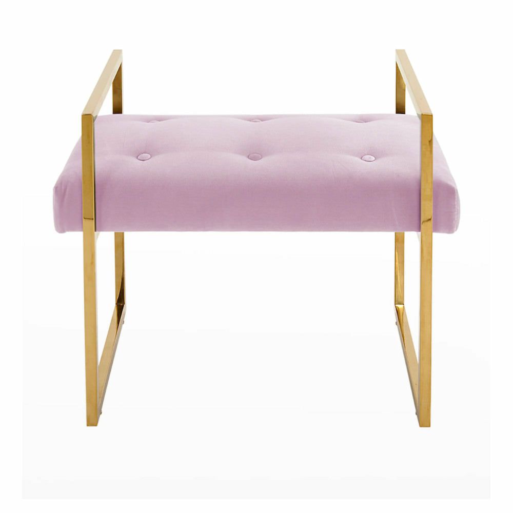 Stools & Poufs | Beumont Velvet Lavender Bench Furniture Stools & Poufs