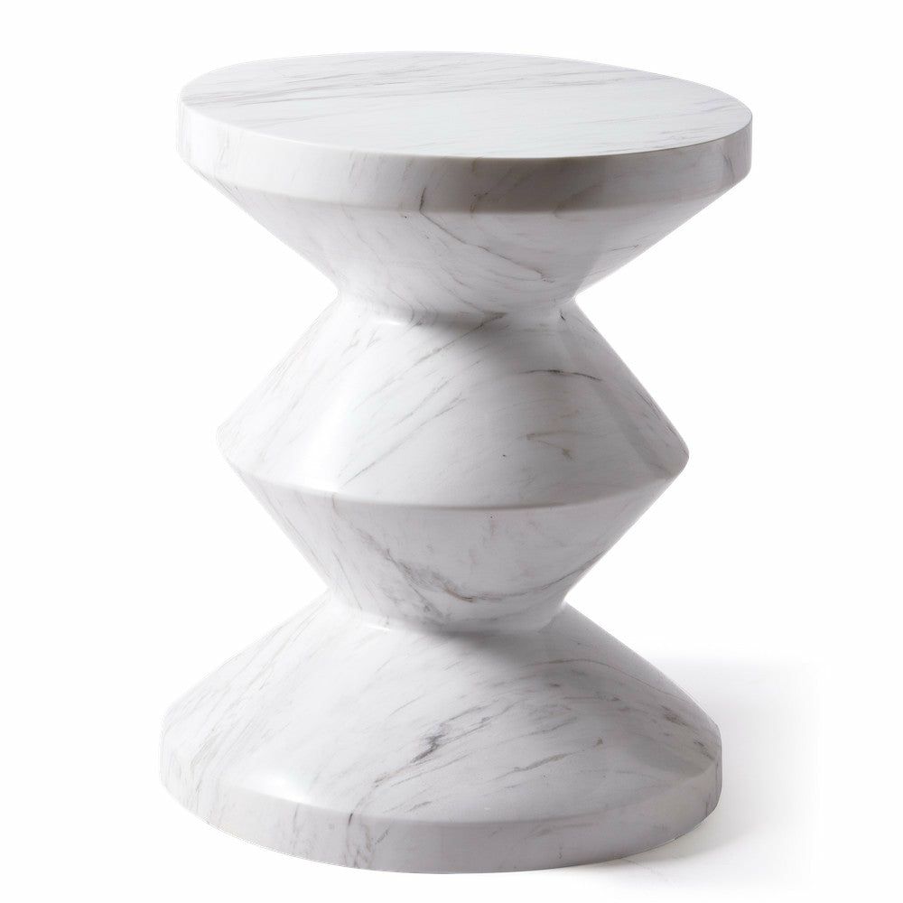 Stools & Poufs | Marble Zig Zag Stool White Furniture Stools & Poufs