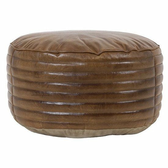 Stools & Poufs | Pouf Luka Brown Leather Furniture Stools & Poufs