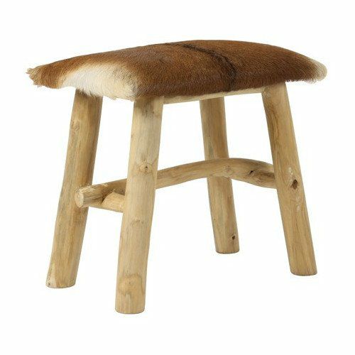 Stools & Poufs | Stool Gamby Goatskin Goatskin 50X30X45 Cm Furniture Stools & Poufs