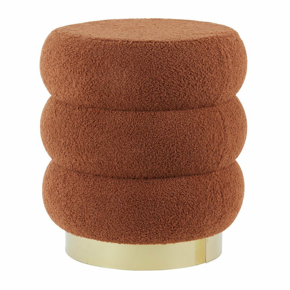 Stools & Poufs | Stool Kimi Orange-Gold ⌀40X45Cm Furniture Stools & Poufs