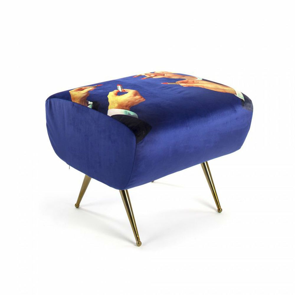 Stools & Poufs | Stool Lipsticks Blue, Gold Furniture Stools & Poufs