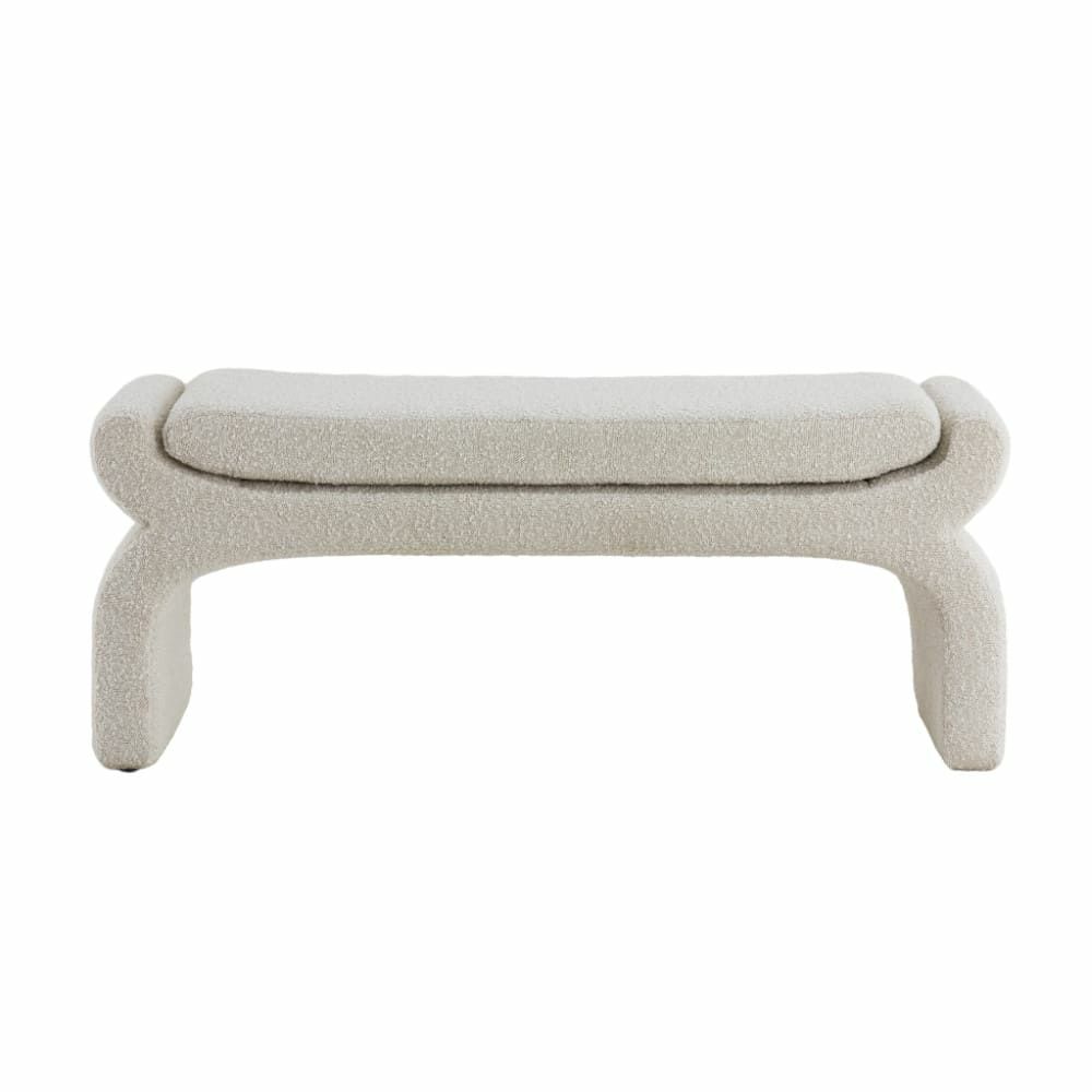 Stools & Poufs | Stool Nafya, Bouclé Cream White 119X45X48Cm Furniture Stools & Poufs