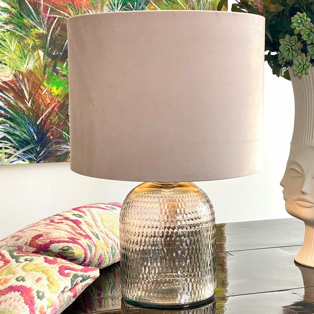 Table lamps & table lights | Table Lamp Dawid Glass Velor Light Pink Lamps & Lights Table lamps & table lights