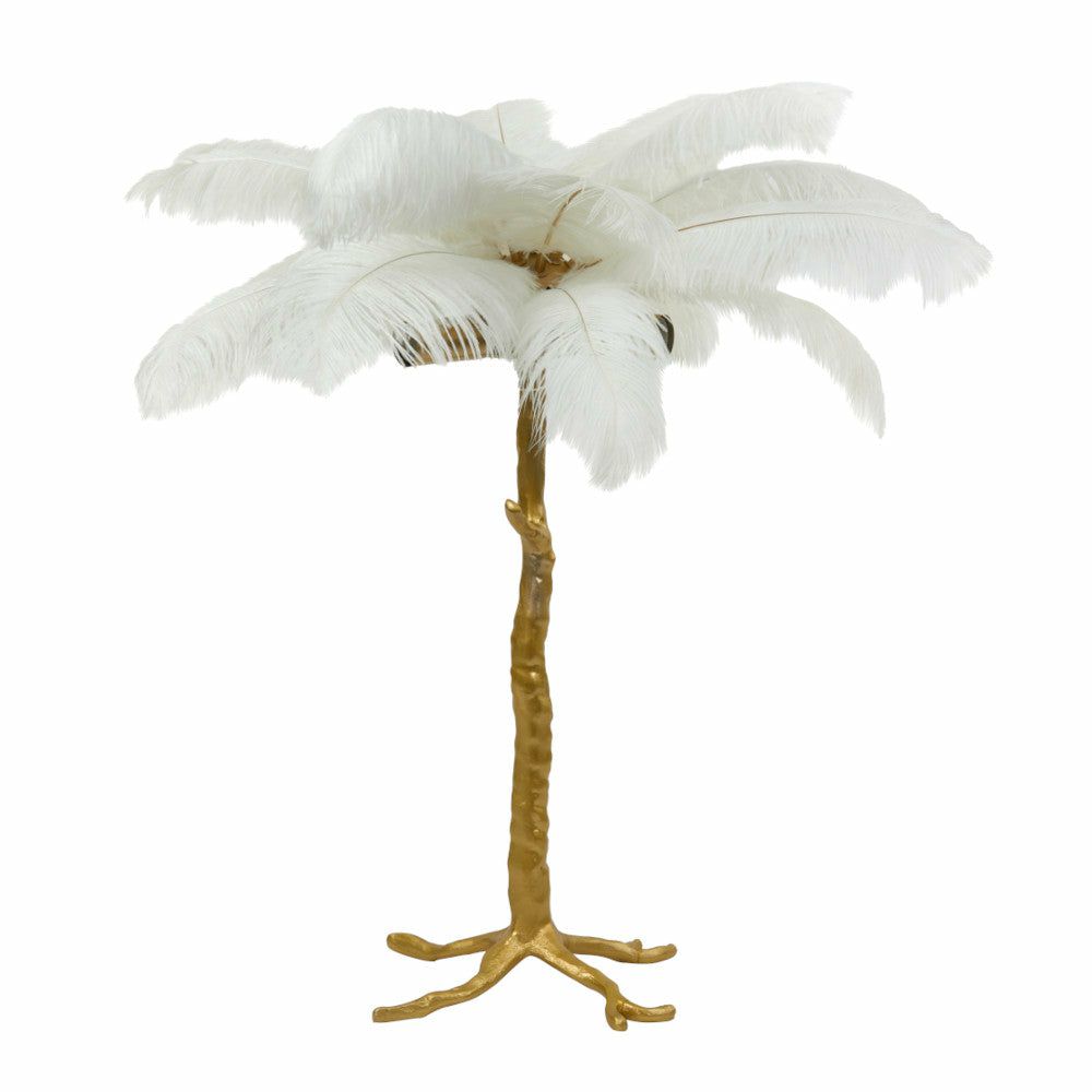 Table lamps & table lights | Table Lamp Feather Gold-White Ø65X68Cm Lamps & Lights Table lamps & table lights