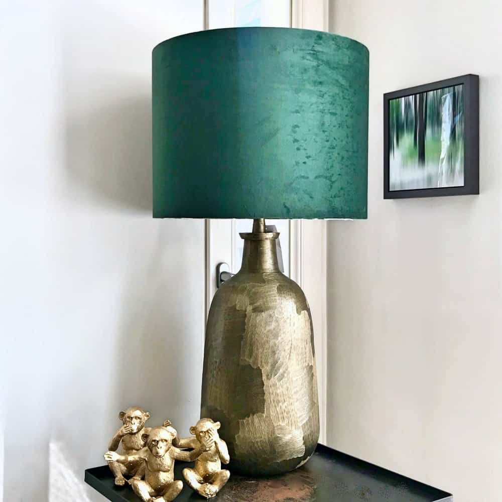 Table lamps & table lights | Table Lamp Flatey Bronze Velvet Green 75Cm Lamps & Lights Table lamps & table lights