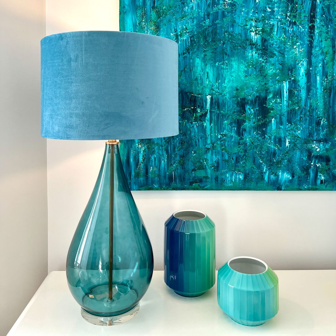 Table lamps & table lights | Table Lamp Stella Turquoise-Blue Glass Lamps & Lights Table lamps & table lights