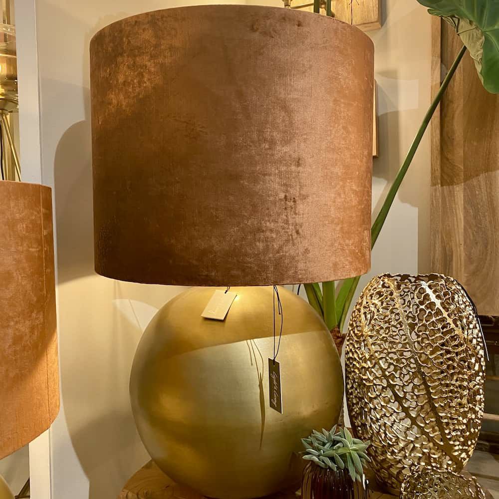 Table lamps & table lights | Table Lamp Strado Bronze Old Pink Velvet 80 Cm Lamps & Lights Table lamps & table lights