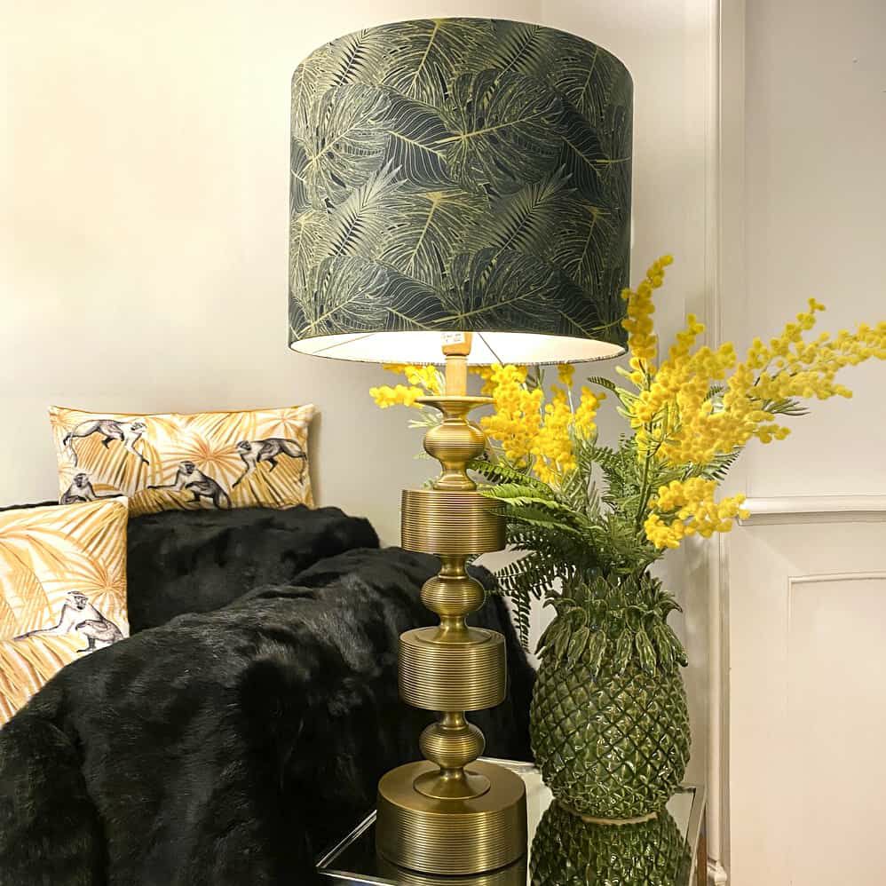 Table lamps & table lights | Table Lamp Taika Antique Bronze-Green Velor 85 Cm Lamps & Lights Table lamps & table lights