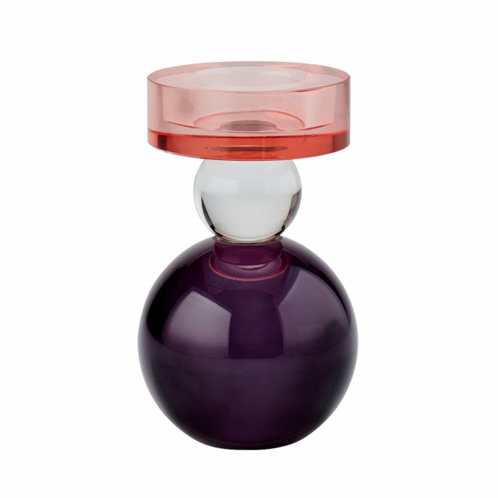 Tealight holder | Candle Holder Sari In Red, Transparent, Purple Home Accessories Tealight holder