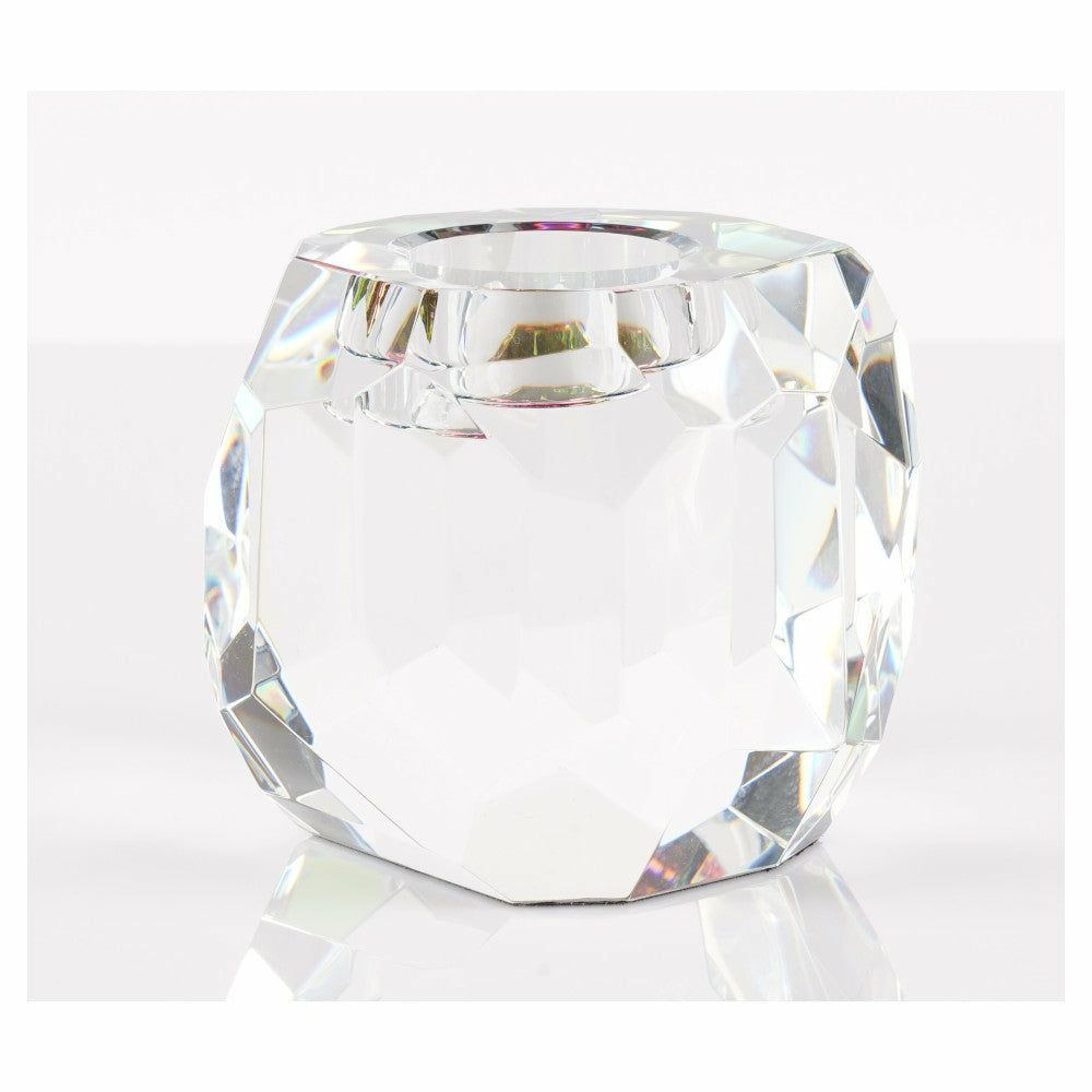 Tealight holder | Crystal Glass Tealight Holder Dioptrics Rainbow, Transparent 10Cm Home Accessories Tealight holder