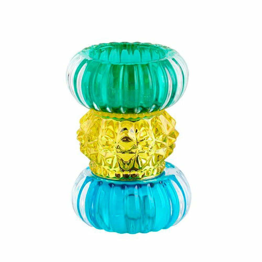 Tealight holder | Tealight Holder Sari In Blue, Yellow, Green Home Accessories Tealight holder