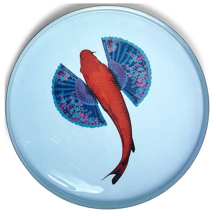 trays | Tray Fishkoï With Fish Motif Ø33Cm Home Accessories trays