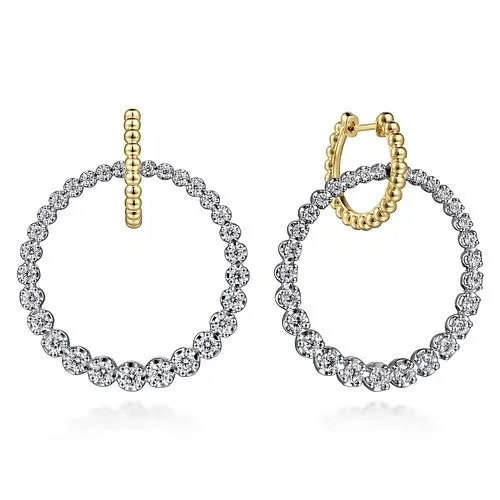 Earrings GABRIEL CO 14kt Circle Huggie Diamond Earrings