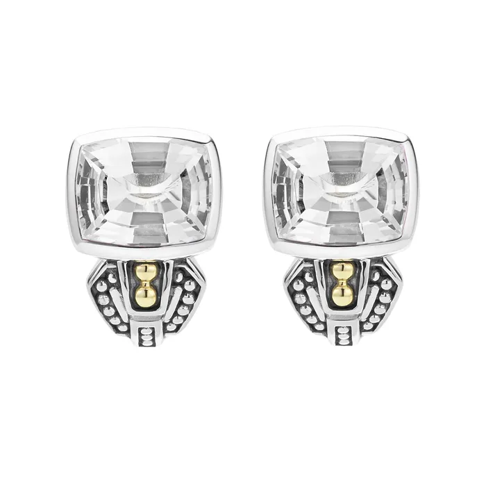 LAGOS Earrings Caviar Color BezelSet White Topaz Earrings
