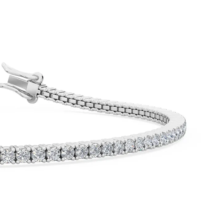 30 ct tw Classic FourProng Natural Diamond Tennis Anklet Bracelet in 18K White Gold Goldia Bracelets