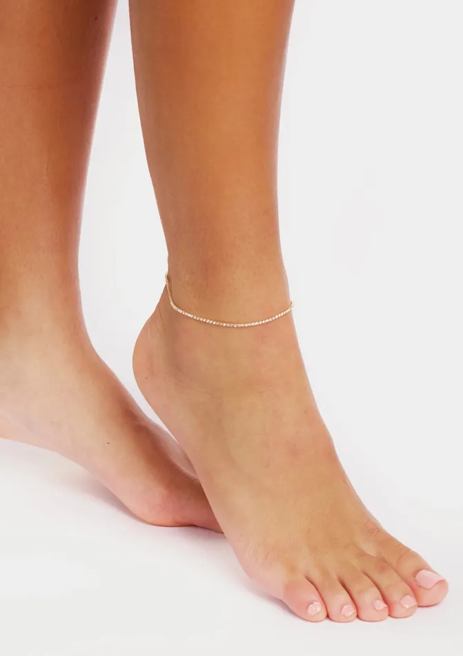 30 ct tw Classic FourProng Natural Diamond Tennis Anklet Bracelet in 18K White Gold Goldia Bracelets