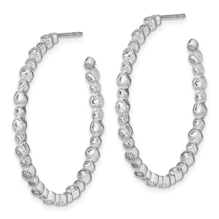 Earrings Goldia 14k White Gold 1 12 Ct Lab Grown Diamond VSSI G Circle Bezel Hoop Post Earrings