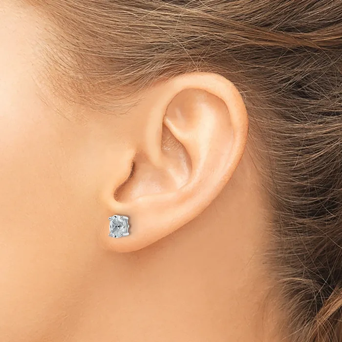 Earrings Goldia 14k White Gold 1 ctw Certified Lab Grown Diamond VSSI G Oval 4 Prong Heavy Wt Stud Earrings