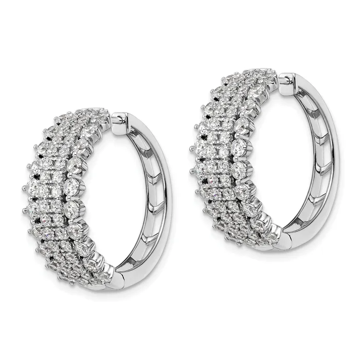 Earrings Goldia 14k White Gold 3 Ct Lab Grown Diamond VSSI G Hinged Hoop Earrings