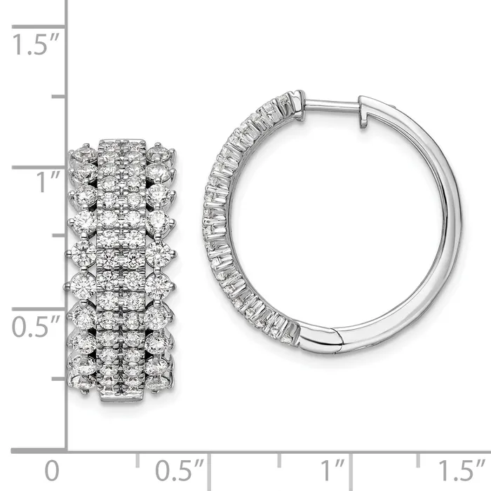 Earrings Goldia 14k White Gold 3 Ct Lab Grown Diamond VSSI G Hinged Hoop Earrings