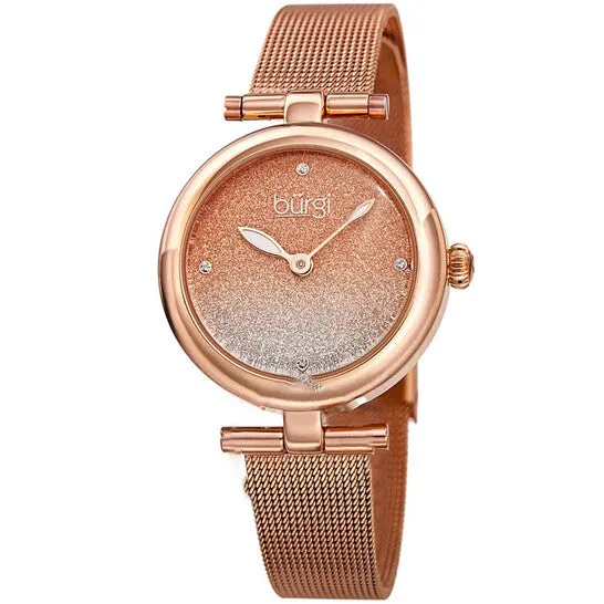 Earrings JMS always Original Burgi Rose Ombre Dial Rose Goldtone Mesh Ladies Watch BUR231RG