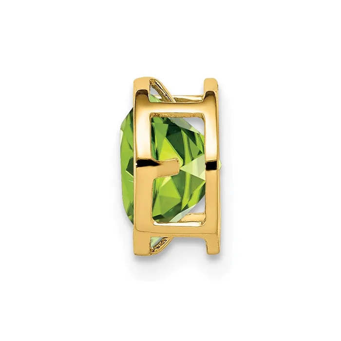 Goldia 14K Yellow Gold 7mm Peridot bezel pendant PreStyled Sets