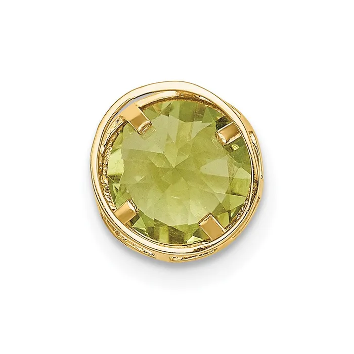 Goldia 14K Yellow Gold 7mm Peridot bezel pendant PreStyled Sets