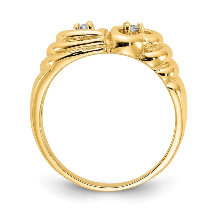 Goldiacom 14K Yellow Gold A Real Diamond heart ring Rings