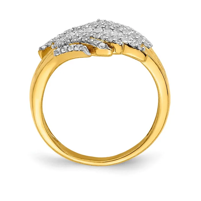 Goldiacom Rings 14k Yellow Gold Real Diamond Ring