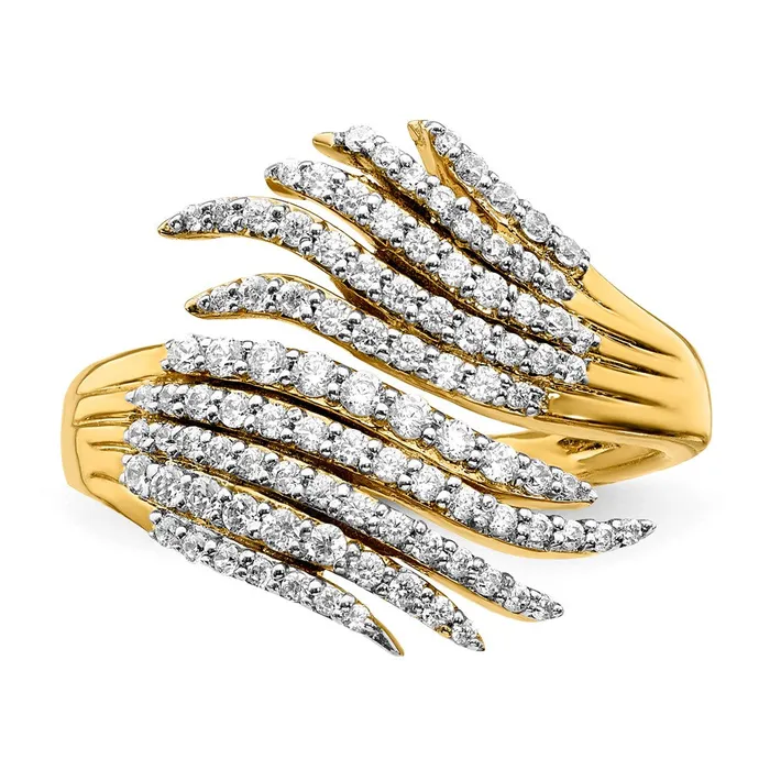 Goldiacom Rings 14k Yellow Gold Real Diamond Ring
