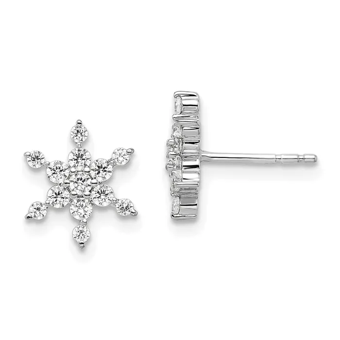 Goldia Earrings 14k White Gold 12 Ct Lab Grown Diamond VSSI G Star Post Earrings