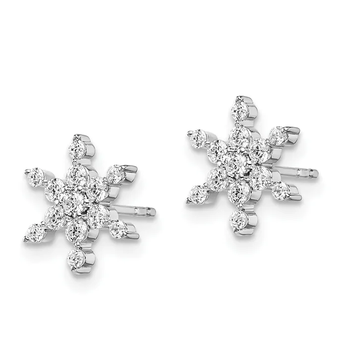 Goldia Earrings 14k White Gold 12 Ct Lab Grown Diamond VSSI G Star Post Earrings