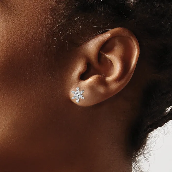 Goldia Earrings 14k White Gold 12 Ct Lab Grown Diamond VSSI G Star Post Earrings
